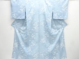 駒絽波に花模様小紋着物